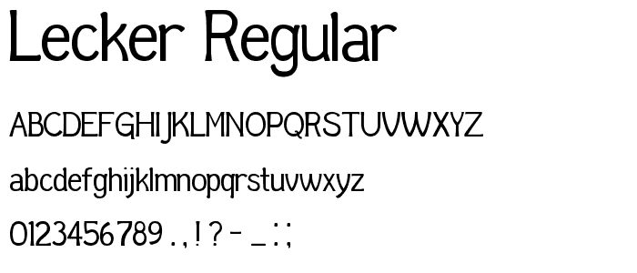 Lecker Regular font